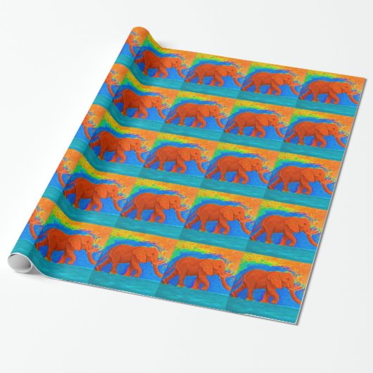 Cadeau Papier d'emballage d'éléphant (Déroulé)