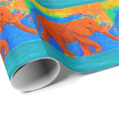 Cadeau Papier d'emballage d'éléphant (Coin rond)