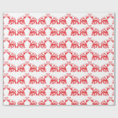 Cadeau Papier d'emballage d'éléphant rouge chanceux (Plat)