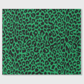 Cadeau Papier d'emballage d'empreinte de léopard vert (Plat)