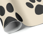 Cadeau Papier d'emballage d'empreinte de patte (Coin rond)