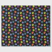 Cadeau Papier d'emballage d'empreinte de patte vide (Plat)