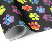 Cadeau Papier d'emballage d'empreinte de patte vide (Coin rond)