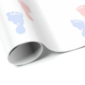 Cadeau Papier d'emballage d'empreintes de pas unisexes (Coin rond)