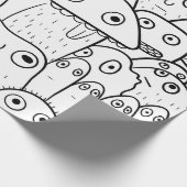 Cadeau papier d'emballage des faces de doodle (Coin)