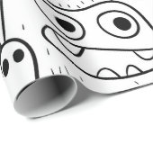 Cadeau papier d'emballage des faces de doodle (Coin rond)