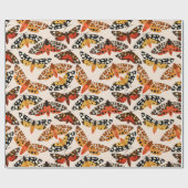 Cadeau Papier d'emballage des papillons rétro (Plat)