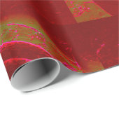 Cadeau papier d'emballage design mandala rouge (Coin rond)