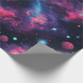 Cadeau Papier d'emballage d'espace coloré Galaxies (Coin)