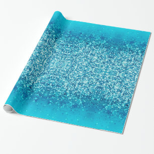 Cadeau Papier d'emballage d'étincelle bleue élégante de