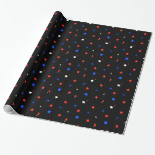 Cadeau Papier d'emballage d'étoiles patriotiques simples