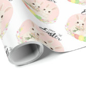 Cadeau Papier d'emballage Deux Lapins de Pâques (Coin rond)