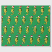 Cadeau Papier d'emballage d'hippocampe de Noël (Plat)