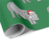 Cadeau Papier d'emballage d'hippopotame de Noël (Coin rond)