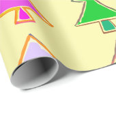 Cadeau Papier d'emballage d'hiver de Noël coloré (Coin rond)