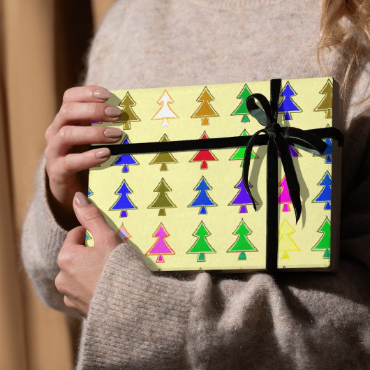 Cadeau Papier d'emballage d'hiver de Noël coloré