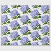 Cadeau Papier d'emballage d'hortensia bleu (Plat)
