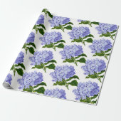 Cadeau Papier d'emballage d'hortensia bleu (Déroulé)