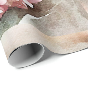Cadeau Papier d'emballage d'hortensia romantique