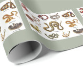 Cadeau Papier d'emballage d'identification de serpent (Coin rond)