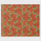 Cadeau Papier d'emballage d'impression Ankara rouge et ja (Plat)