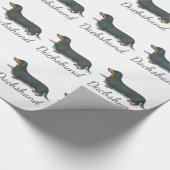 Cadeau Papier d'emballage d'impression de teckel partout (Coin)