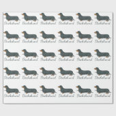 Cadeau Papier d'emballage d'impression de teckel partout (Plat)