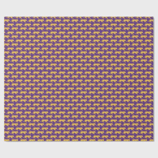Cadeau Papier d'emballage d'impression de tigre violet et (Plat)