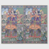 Cadeau Papier d'emballage d'impression indien vintage de (Plat)