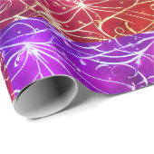 Cadeau Papier d'emballage d'impression rose chic. (Coin rond)