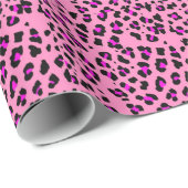 Cadeau Papier d'emballage d'impression rose de guépard (Coin rond)