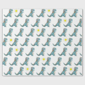 Cadeau Papier d'emballage - Dino bleu (Plat)