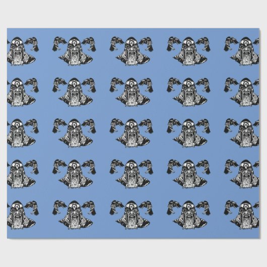 Cadeau Papier d'emballage d'Odin et de Ravens (Plat)