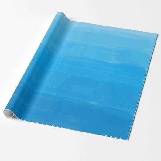 Cadeau Papier d'emballage d'Ombre de bleu d'océan (Déroulé)