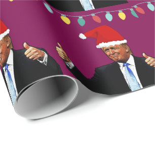 CADEAU PAPIER D'EMBALLAGE DONALD TRUMP PORTANT UN CHAPEAU