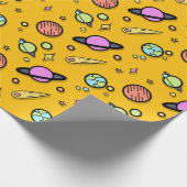 Cadeau Papier d'emballage Doodle spatial coloré (Coin)