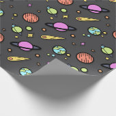 Cadeau Papier d'emballage Doodle spatial coloré (Coin)