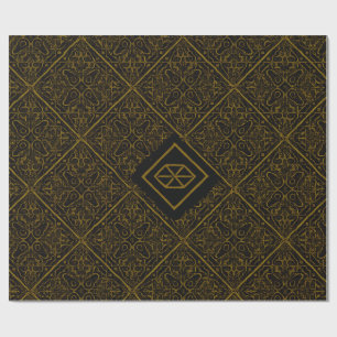 Cadeau Papier d'emballage doré andalou luxueux – Géométri