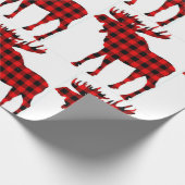 Cadeau Papier d'emballage d'orignaux de plaid (Coin)