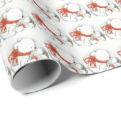 Cadeau Papier d'emballage d'ours blanc (Coin rond)
