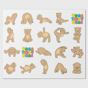 Cadeau Papier d'emballage d'ours de nounours de yoga