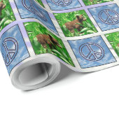 Cadeau Papier d'emballage d'ours de paix (Coin rond)