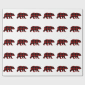 Cadeau Papier d'emballage d'ours de plaid de Buffalo (Plat)