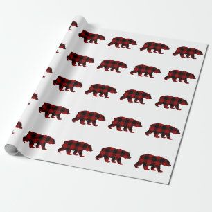 Cadeau Papier d'emballage d'ours de plaid de Buffalo