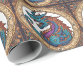 Cadeau Papier d'emballage Dragon (Coin rond)