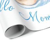 Cadeau Papier d'emballage drôle Stork avec bébé - Texte p (Coin rond)