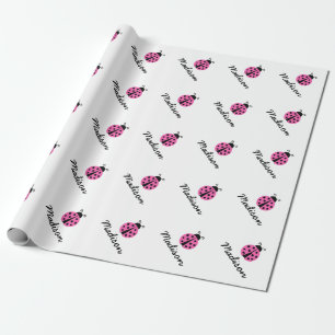 Cadeau Papier d'emballage du baby shower de coccinelle ro