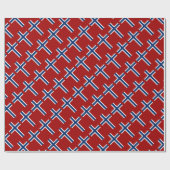 Cadeau Papier d'emballage du drapeau norvégien (Plat)