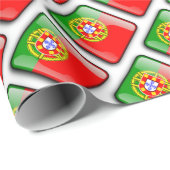 Cadeau Papier d'emballage du drapeau portugais (Coin rond)