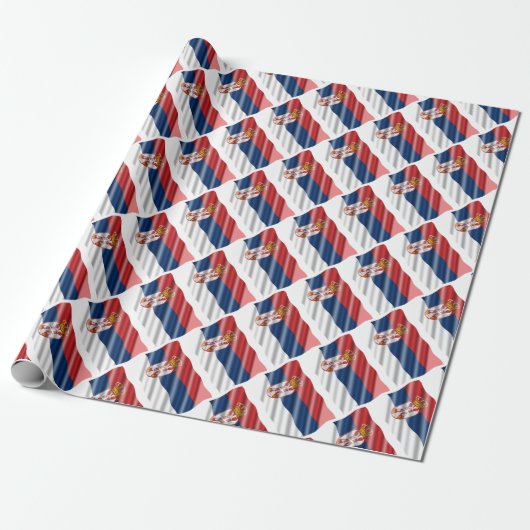Cadeau Papier d'emballage du drapeau serbe (Déroulé)